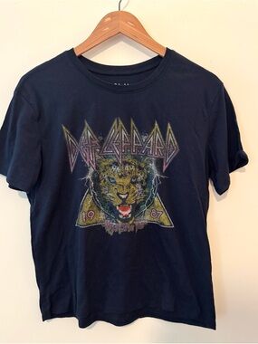 Def Leppard Hysteria Tour 1987 Graphic Band Tee Black Medium 8-10
